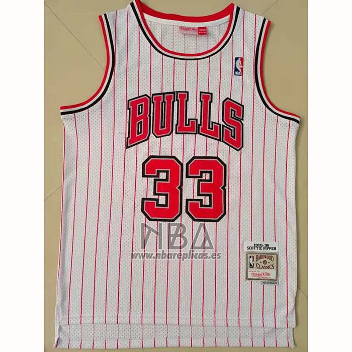 Camiseta Chicago Bulls Scottie Pippen NO 33 Reload Hardwood Classics Blanco